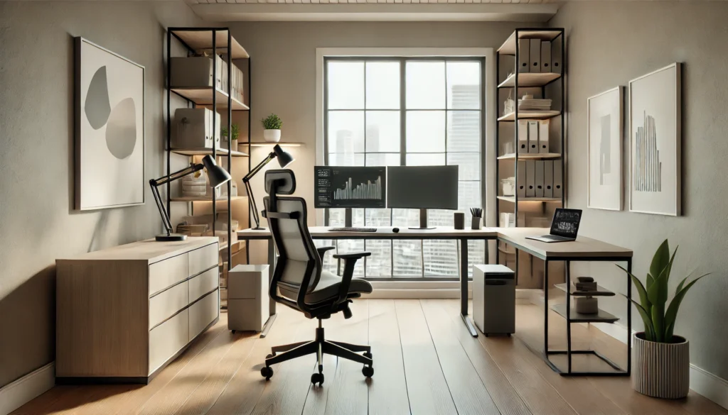 modern home office setup designed for a home based business