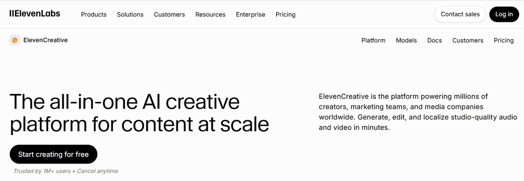 ElevenLabs Homepage