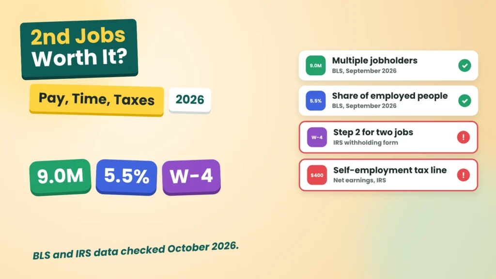 2nd jobs: BLS count of multiple jobholders and W-4 withholding for two jobs