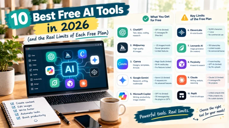 10 Best Free AI Tools in 2026 (and the Real Limits of Each Free Plan)